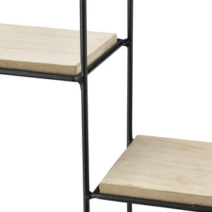 Étagère murale Lily 35x12x35 cm design rond avec 2 étagères Noir en.casa