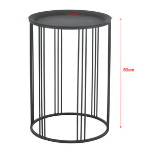 Set de 2 Tables Gigognes Morristown Métal Noir Plusieurs Tailles [en.casa]