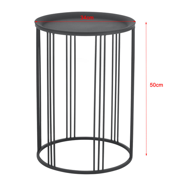 Set de 2 Tables Gigognes Morristown Métal Noir Plusieurs Tailles [en.casa]