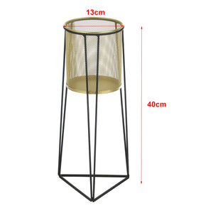 Set de 2 supports pour plantes Roosdaal en métal noir et couleur laiton en.casa