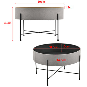 Table basse Tauranga ronde aspect noyer/gris en.casa