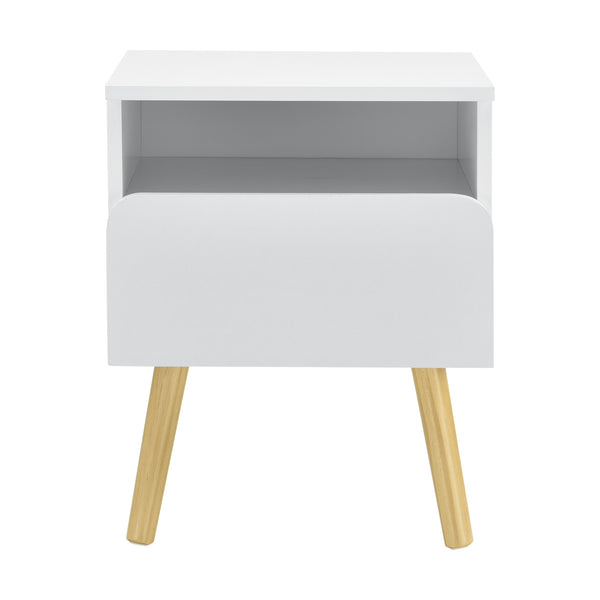 Table de chevet Dargaville 50x40x34 cm Blanc en.casa