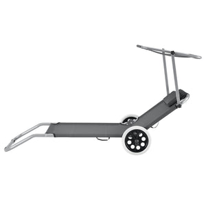 Set de 2 chaises longues Falun avec toit et roulettes Anthracite casa.pro
