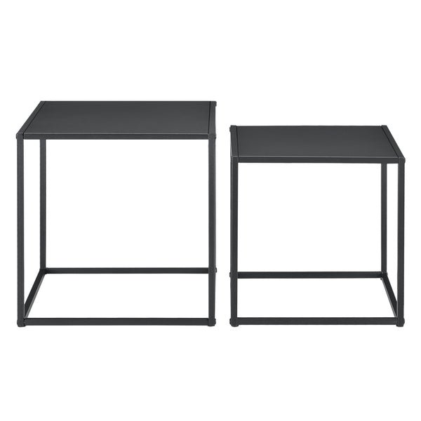 Table d'appoint Morsum lot de 2 design industriel noir [en.casa]