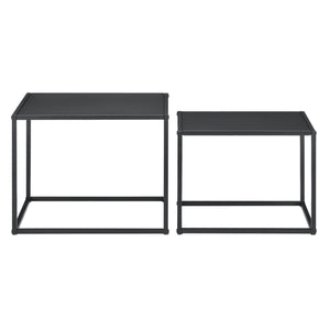 Table d'appoint Archsum lot de 2 rectangulaires design industriel noir [en.casa]