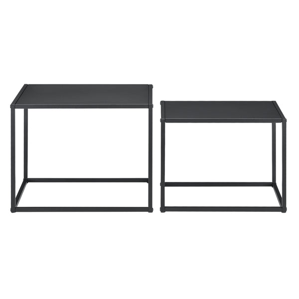 Table d'appoint Archsum lot de 2 rectangulaires design industriel noir [en.casa]