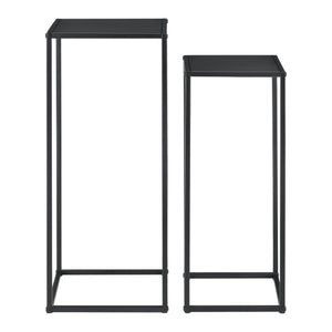 Table d'appoint Barbaricina lot de 2 forme colonne noir [en.casa]