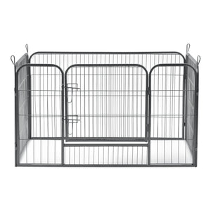 Enclos Parc pour Animaux avec Porte 125 x 85 x 70 cm Acier Argenté [pro.tec]