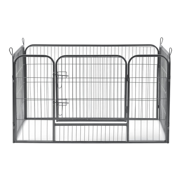 Enclos Parc pour Animaux avec Porte 125 x 85 x 70 cm Acier Argenté [pro.tec]