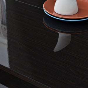 Table à manger Skien 117x76x74 cm aspect noyer brillant en.casa