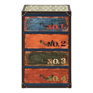 Commode Goslar avec 4 Tiroirs 66 x 40 x 30 cm Multicolore [en.casa]