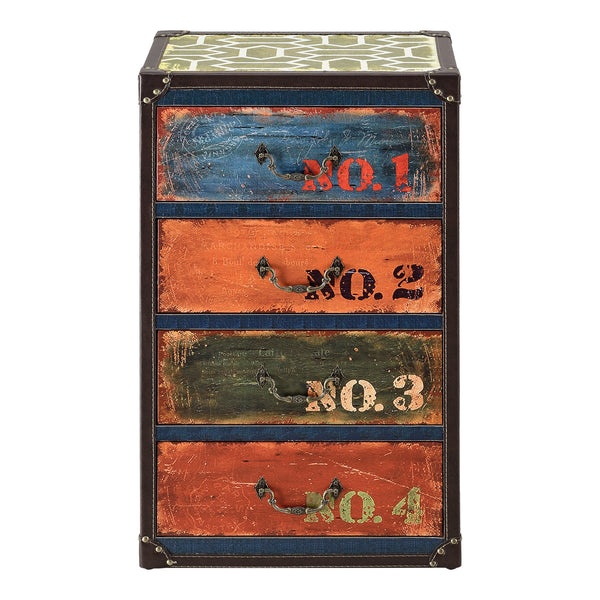 Commode Goslar avec 4 Tiroirs 66 x 40 x 30 cm Multicolore [en.casa]