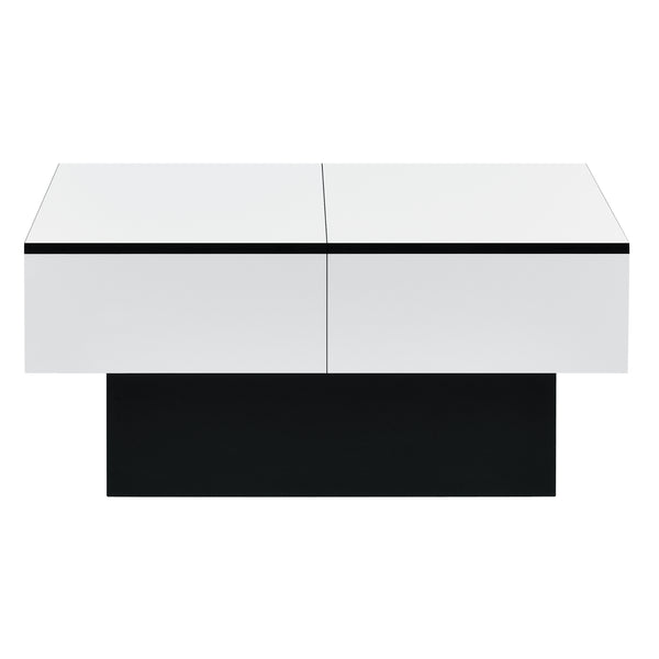 Table basse Lens avec plateau relevable Noir/Blanc [en.casa]