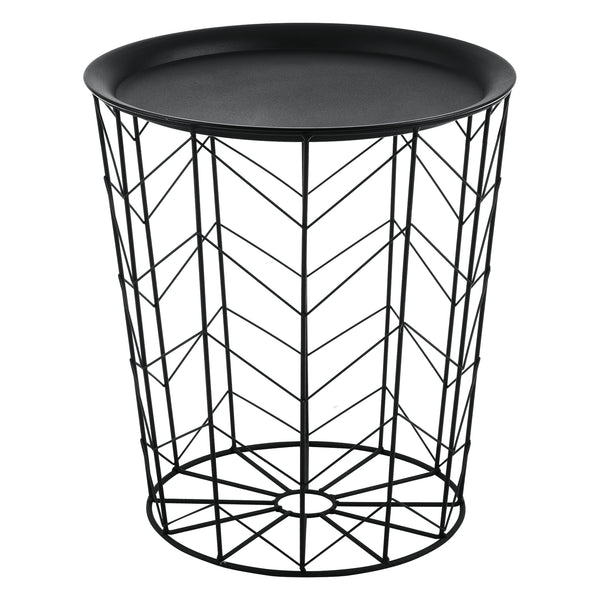 Set de 2 Tables Basses Cerisey Plateaux Amovibles Métal Plusieurs Tailles Noir [en.casa]