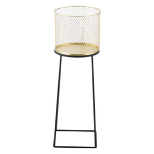 Support de pot de fleurs Mésange 2 pcs Noir-doré en.casa