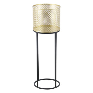 Support de pot de fleurs Messancy 2 pcs Noir-Doré en.casa