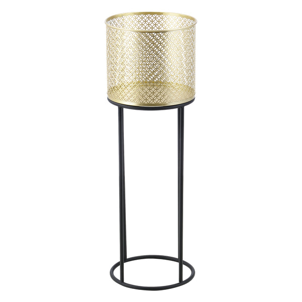 Support de pot de fleurs Messancy 2 pcs Noir-Doré en.casa