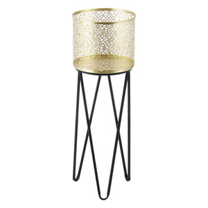 Support de pot de fleurs Marchin 2 pcs Noir-Doré en.casa