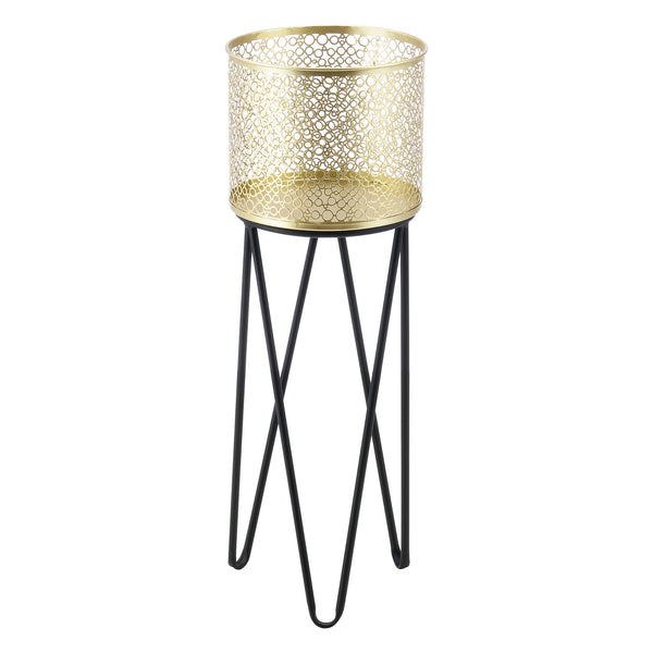 Support de pot de fleurs Marchin 2 pcs Noir-Doré en.casa