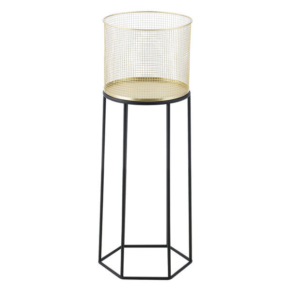 Support de pot de fleurs Merelbeke 2 pcs Noir-doré en.casa