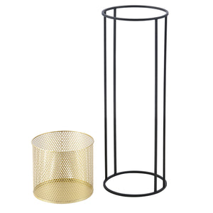 Support de pot de fleurs Malmedy 2 pcs Noir-Doré en.casa
