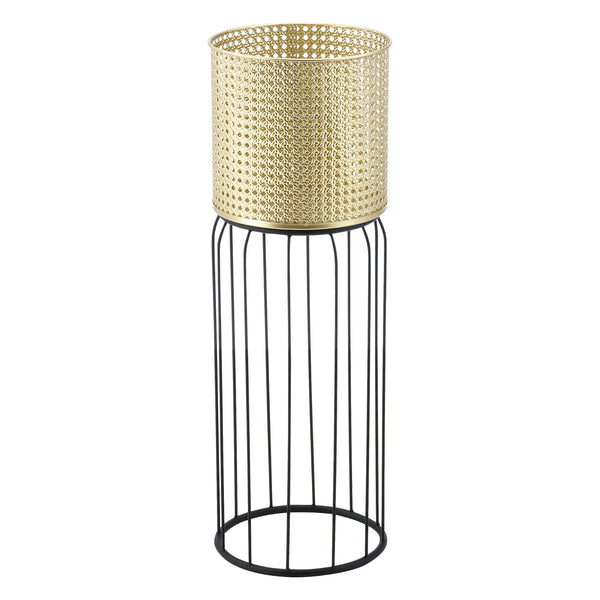 Support de pot de fleurs Maaseik 2 pcs. Noir-doré en.casa