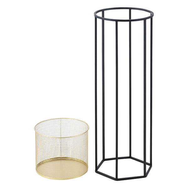 Support de pot de fleurs Malgedem 2 pcs. Noir-doré en.casa