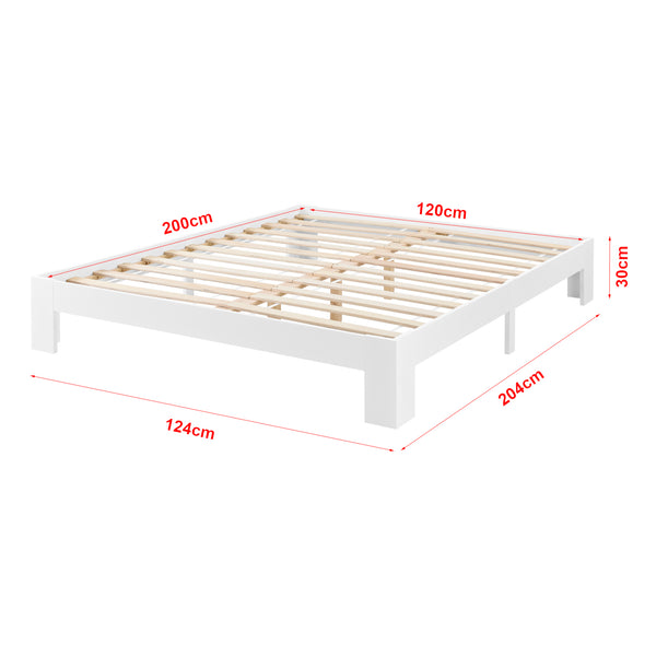Cadre de Lit Simple Raisio à Matelas à Mousse à Froid Pin [en.casa]