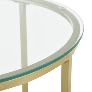 Table d'appoint Alavieska structure en acier 50 x 42 cm Or en.casa