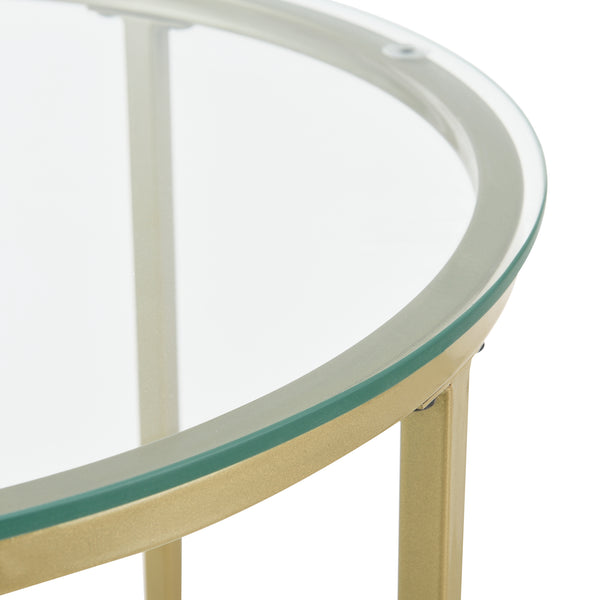 Table d'appoint Alavieska structure en acier 50 x 42 cm Or en.casa