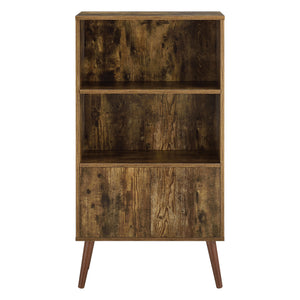 Bibliothèque à 2 Portes pour Salon Ängelholm 113 x 60 x 30 cm Effet Bois Foncé [en.casa]