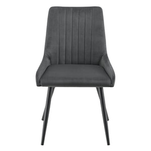 Chaise de salle à manger Alford Lot de 2 chaises 83x52x59cm Aspect velours Gris foncé en.casa