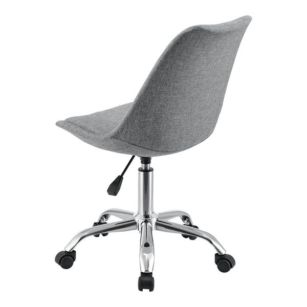 Chaise de Bureau Atherton à Roulettes Réglable en Hauteur Gris Clair [en.casa]
