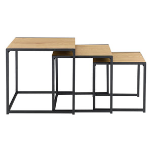 Table d'appoint Ringsaker lot de 3 aspect chêne en.casa