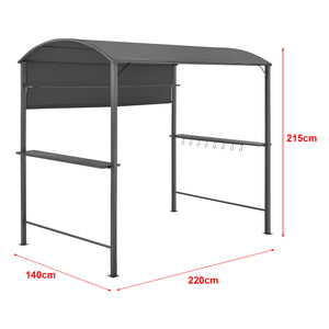 Tonnelle de Barbecue Pyrgos 215 x 220 x 140 cm Anthracite Gris Foncé [en.casa]