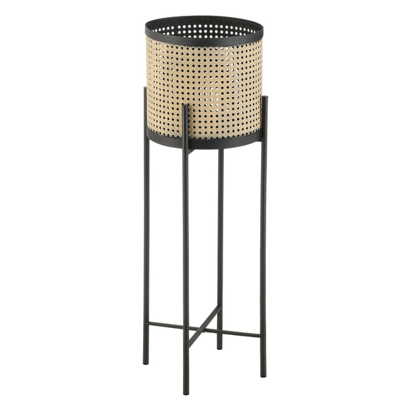 Lot de 2 Supports de Plante Colfontaine Métal Tailles Différentes Noir Sable [en.casa]