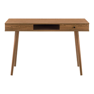 Bureau Habo avec rangement et tiroir 115x48x74cm Ton bois foncé en.casa