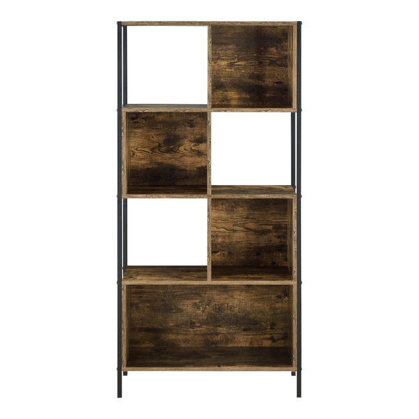 Bibliothèque Flakstad à 4 Casiers Noir Effet Bois Foncé [en.casa]