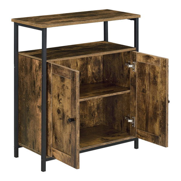 Table d'appoint Aremark 79x60x30cm avec compartiments d'armoire Ton de bois foncé [en.casa]