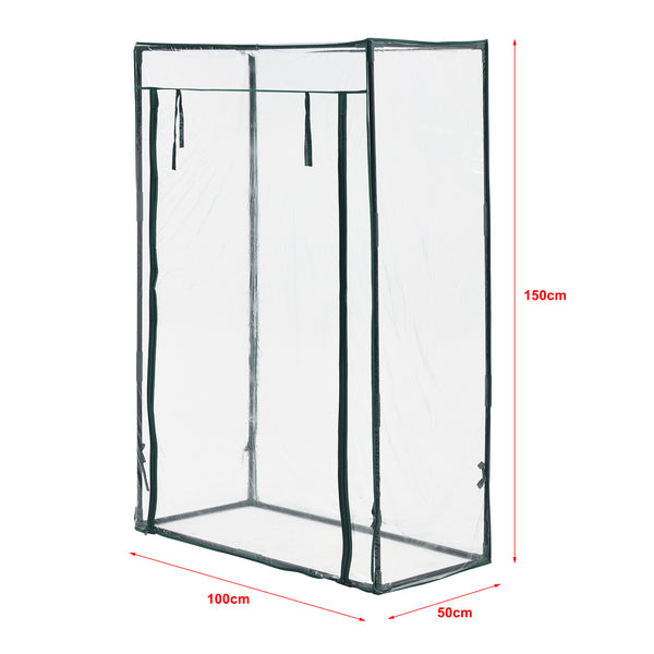 Serre à tomates Terzigno 100x50x150cm Transparent [en.casa]