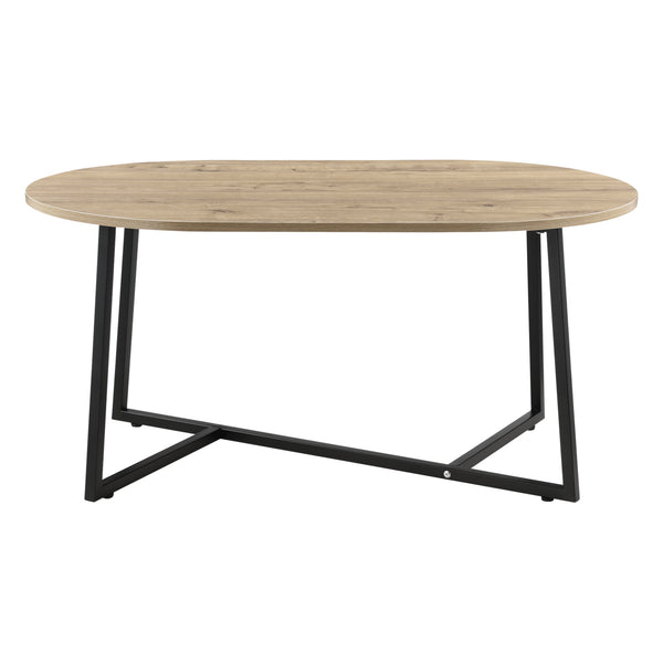 Table Basse Valdemarsvik Ovale 100 x 60 x 47 cm Noir Effet Chêne [en.casa]