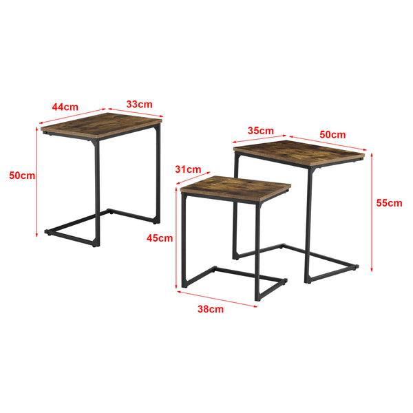 Ensemble de tables d'appoint Tjörn lot de 3 teinte bois foncé [en.casa]