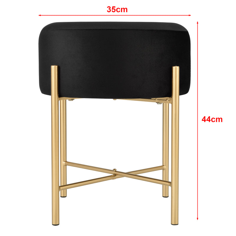 Croquis coté Tabouret Rembourré Rond Kungälv 44 x 35 cm [en.casa]