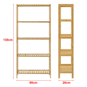Étagère en bambou Karlskoga 60x26x130cm Bois naturel [en.casa]