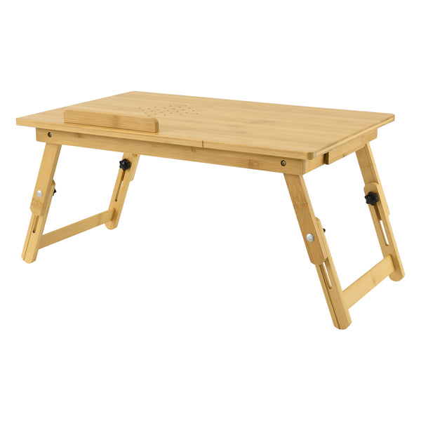 Table d'ordinateur portable en bambou Trysil 55x35x28cm [en.casa]