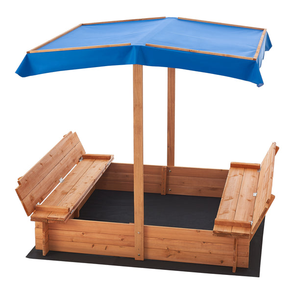 Bac à sable Kellenhusen en bois 120 x 120 x 120 cm [en.casa]