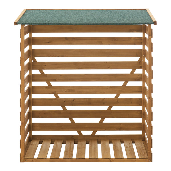 Abri-bûches couvert sapin 123 x 116 x 64 cm [en.casa]