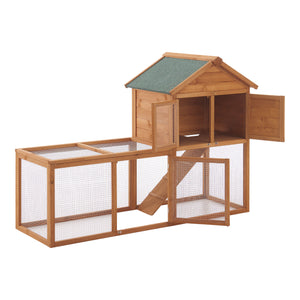 Clapier à lapins Kelkheim 110x160x61cm Bois de sapin [en.casa]