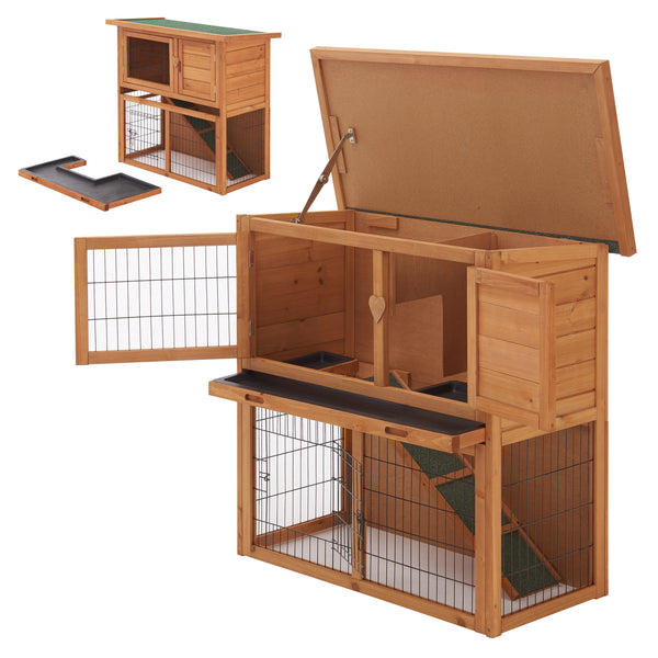 Clapier Nidda 85x91,5x45cm en bois de sapin [en.casa]