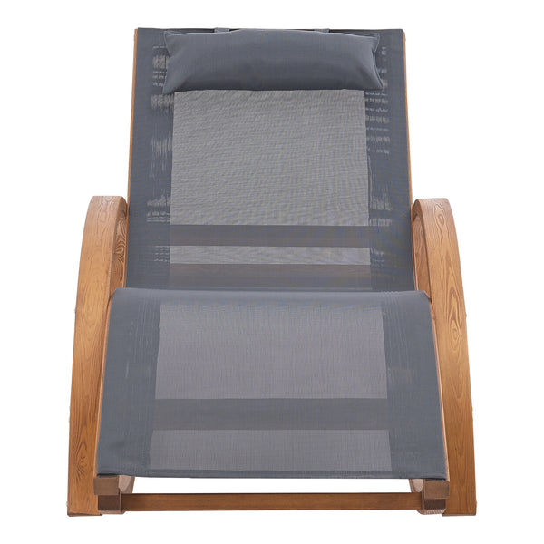 Chaise à bascule Iasmos 167x71x73cm Gris foncé [en.casa]